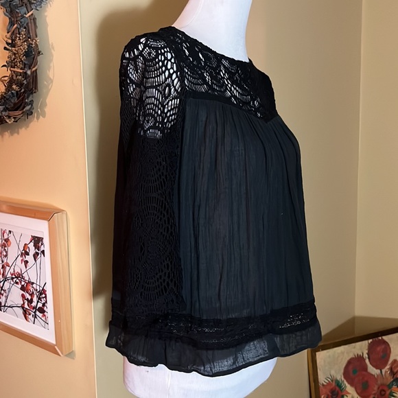 Vtg RALPH LAUREN Denim & Supply Size Small Embroidered Neck Sleeve Gauzy NEW - Picture 2 of 11